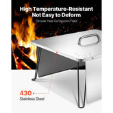 Fire Pit Heat Deflector 25x25x14 inch Stainless Steel Outdoor Burner Cover